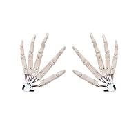 MAICOLA Halloween Articulated Gloves with Flexible Joint, 3D Printed Finger Extension Claws, Cosplay Party Fancy Dress Props(1Pair-White)