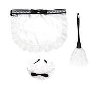 Maid Costume Accessory, Set of 3 French Maid Cosplay Headband Apron Duster, French Maid Hair Hoop Headband Dress Up Set