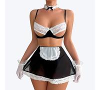 Maid Costume Maid Outfit Women Cosplay Dress Up Outfit Kit Naughty Lace French Cosplay French Apron Adult Dress Fancy Costume Sexy Up for The Bedroom Lingerie Sets For Women Uk