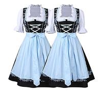 Maid Dress with Corset Dirndl Blouse Women's Floral Print Round Neck 3/4 Sleeve Swing Midi Tunic Dress Cosplay Clothing Glitter Carnival School Girl Costume French Maid Dress Cat