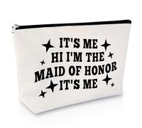 Maid of Honor Gift Makeup Bag Bridesmaid Gift from Bride Bridesmaid Proposal Gifts Wedding Day Present for Bridesmaids Bridal Shower Bachelorette Party Gifts for Matron of Honor Cosmetic Pouch