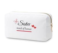 Maid of Honor Gift Makeup Bag Bridesmaids Gifts from Bride Wedding Gifts for Sister Her Besties Friends Women Cosmetic Bags Bachelorette Party Gift for Matron of Honor Thank You Gifts Travel Pouch