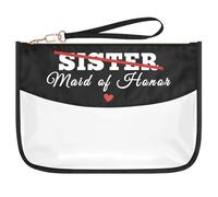 Maid of Honor Gift Sister Makeup Bag Bridesmaids Proposal Gifts Bachelorette Party Wedding Gifts for Sister Bestie Friends Maid of Honor Bridesmaids Gift Zipper Cosmetic Bag Clear Toiletry Pouch