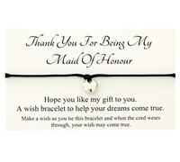 Maid of Honour Gift | Thank You For Being My Maid Of Honour | Maid of Honour Heart Wish Bracelet | Gifts for Maid of Honour(Pink)