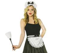 Maid Outfit Set, Universal Size 3 Piece French Performance | Soft Cloth Anime Waitress Cosplay Costume 215g, White Cleaning Lady Dress Up Accessory For Halloween Masquerade