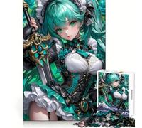 Maid with Sword Anime Girl Gaming Jigsaw 1000 Pieces for Teenagers Brain Exercise Clean Joint Home Activity Night Fun (38x52cm)