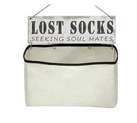 Maida Laundry Room Wall Décor Accessories Canvas Bag Basket Lost socks Funny Wood Sign Organization