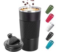 Maideduo Travel Mugs, Insulated Coffee Cup with Leakproof Lid - Reusable Cups Car Stainless Steel Thermal Mug for Hot and Cold Water Tea (Travel Mug Black)