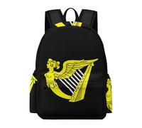 Maiden Harp Flag Casual Travel Backpack for Men Women 16.5 Inch Oxford Cloth Lightweight Basic Daypack