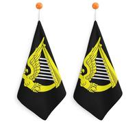 Maiden Harp Flag Printed Hand Towels for Bathroom Soft Quick Dry Absorbent Cleaning Cloths 2PCS