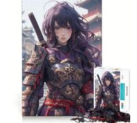 Maiden Samurai Warrior Jigsaw Puzzles for Adults1000 Pieces Reason Skill Fine Detail Happy Challenge Art Display (38x52cm)
