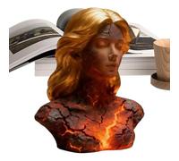 Maiden Sculpture Lamp, Artistic Figurine Light Display, 6.69in Resin Statue Lamp with Warm Glow, Handcrafted Decorative Light with Sculpted Detail, Lampshade Sculpture, Lighting Visual Accent Depth
