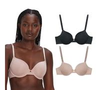 Maidenform, Demi T-Shirt Underwire, Convertible Bra for Women, 2-Pack, Black/Evening Blush, 36B