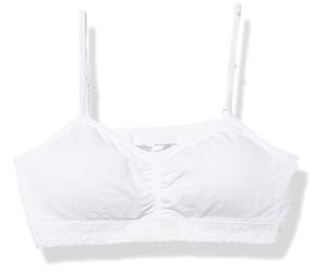 Maidenform Girls' Seamfree Ruched Crop Band Training Bra, White Lace, XX-Large