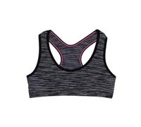 Maidenform Girls' Seamless Racerback Sports Bra, Black and White Space Dye, Small