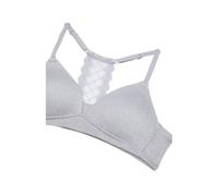 Maidenform Girls' Soft Comfort Lace Back Pullover Bra, Heather Grey, 34A