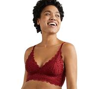Maidenform Pure Comfort Wire-Free Halter Bralette, 36D, Vintage Car Red Lace, Vintage Car Red, 36D