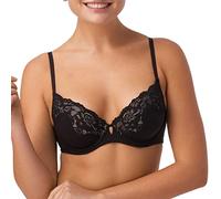 Maidenform Women's Comfort Devotion Your Lift Underwire Bra with Lace Trim, Convertible Straps, Opaque, Black/Evening Blush, 36C