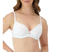 Maidenform Women's Comfort Devotion Your Lift Underwire Bra with Lace Trim, Convertible Straps, Opaque, White, 34C