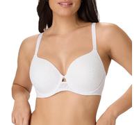 Maidenform Women's Custom Lift, One Fab Fit Underwire, Convertible Straps, Full Coverage Bra, White Lace, 34D