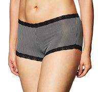 Maidenform Women's Dream Cotton with Lace Boy Short, Classic Stripe Print/Black, S