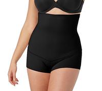 Maidenform Women's Fat Free Dressing High Waisted Boyshort Control Knickers, Black, Size 16 (Size:X-Large)