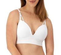 Maidenform Women's M, Seamless Foam, Wireless Bra with Sweetheart Neckline, Opaque, White, XXL