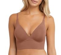 Maidenform Women's M Seamless Lift, Wireless Long-line Convertible Tank-Style Bralette Bra, Opaque, Bronzed Chestnut, M