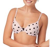 Maidenform Women's One Fab Fit Demi, Lightly Padded Underwire T-Shirt Bra, Opaque, Modern Dot Print/Sandshell, 34C