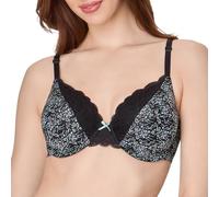 Maidenform Women's Padded Underwire Bra, Full Coverage T-Shirt Bras for Women, Convertible, Seamless (Plus, Black Ditsy Drama Prt, 38C