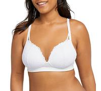 Maidenform Women's Pure Comfort Soft Support Wireless Lace Bralette, White, DD-L