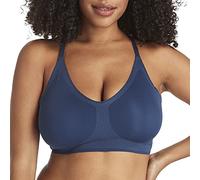 Maidenform Women's Pure Comfort Trim, Pullover Wireless Bra, Our Best Bralette with Lace Racerback, Navy, M