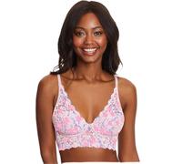 Maidenform Women's Pure Comfort Wireless Lace Longline Bralette, Lightly Lined Convertible Bra, Daisy Flourish Print-ballerina Slipper, 34D