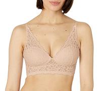 Maidenform Women's Pure Comfort Wireless Lace Longline Bralette, Lightly Lined Convertible Bra, Paris Nude, 32C
