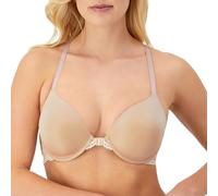 Maidenform Womens Racerback Bra with Shaping & Support, One Fab Fit Underwire Bras for Women, Lightly Lined, Front Closure, Almond/Pearl, 36D