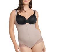 Maidenform Women's Sculpts Open Bust Bodysuit, Ultra-Firm Compression Shapewear Waist, Evening Blush, Large