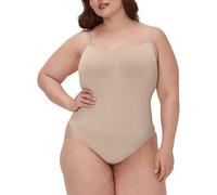 Maidenform Women's Seamless Thong Bodysuit Shapewear, Soft & Lightweight Firm Control Body Shaper, Evening Blush, XL