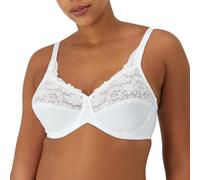Maidenform Women's Tailored with Lace Trim Minimiser Everyday Bra, White, 36DD