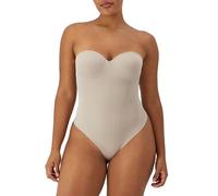 Maidenform Womens Tummy Shaping Thong Bodysuit, Multiway Thong Shaper, Firm Control, Evening Blush, Large