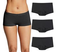 Maidenform Women's Underwear, Stretch Cotton Boyshort Panties, Assorted, 3-Pack Boy Short, Black/Black/Black, XL (Pack of 3)