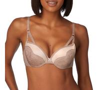 Maidenform Women's Underwire, Love The Lift Smoothing Demi, Push-up Bra, Opaque, Evening Blush/Cream Strappy Lace, 36D