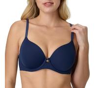 Maidenform Women's Underwire, One Fab Fit Custom Lift Bra, Full Coverage, Convertible Straps T-Shirt, Navy, 36C