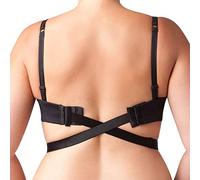 Maidenform Women's Wide Low Back Converter 1 Inch 25mm Bra Extenders, Black, One Size