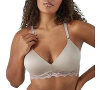 Maidenform Women's Wireless, Natural Lift & Shaping, Convertible Bra with Lace, Evening Blush, 36B