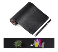 MAIDERN 39.4” x 7.9” Narrow Table Cover, Reversible Leather & Cork Console Table Mat, Long Slim Table Protector for Sofa Table, Entryway, Sideboard, Hallway, or Buffet Table (Black)