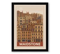 Maidstone Landmark Vintage Framed Wall Art Print A1 (84.1×59.4cm) Black, Wall Decor for Living Room, Bedroom, Office & Home, Ready to Hang, Art Gift