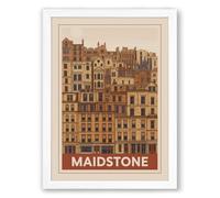 Maidstone Landmark Vintage Framed Wall Art Print A3 (42×29.7cm) White, Wall Decor for Living Room, Bedroom, Office & Home, Ready to Hang, Art Gift