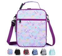 Maidyna Kids Lunch Bag, Reusable Lunch Bag with Adjustable Strap, Insulated Picnic Bag for Adults at Work, Children at School (Purple Panda)