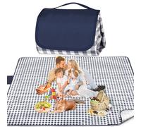 Maidyna Picnic Blanket Waterproof, 300 X 200 cm Large Beach Blanket Sandproof Picnic Mat with Carrying Handle, Outdoor Foldable Hiking Blanket for Camping, Beach, Family Picnic (Blue)