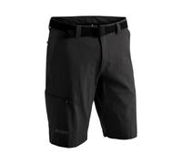 maier sports Men's Huang Hiking Trousers, Outdoor Shorts with Integrated Belt, Trekking Pants Black